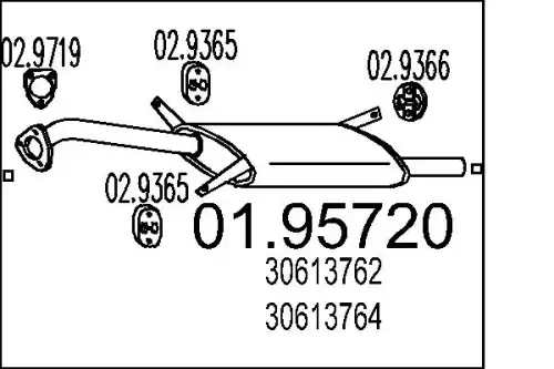 глушитель задняя часть Volv 01.95720 MTS