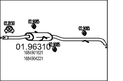глушитель задняя часть MB 01.96310 MTS