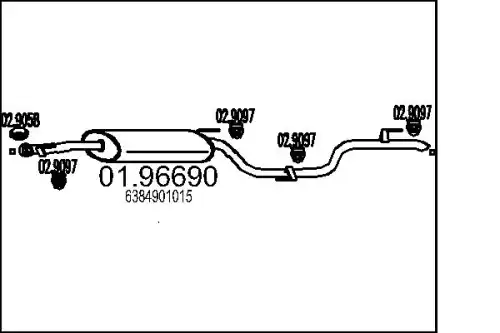 глушитель задняя часть MB 01.96690 MTS