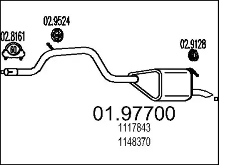 глушитель задняя часть Ford 01.97700 MTS