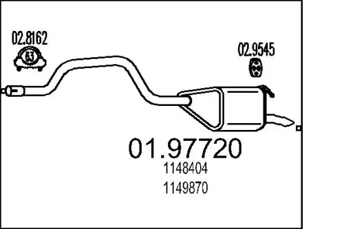 глушитель задняя часть Ford 01.97720 MTS