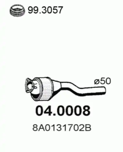 катализатор глушителя Audi 04.0008 ASSO