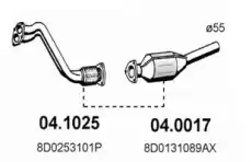 катализатор глушителя Audi 04.0017 ASSO