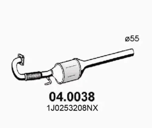 катализатор глушителя VW 04.0038 ASSO