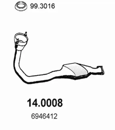 катализатор глушителя Ford 14.0008 ASSO