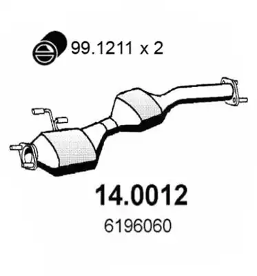 катализатор глушителя Ford 14.0012 ASSO