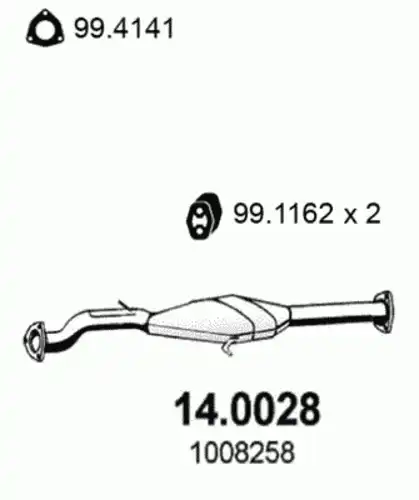 катализатор глушителя Ford 14.0028 ASSO