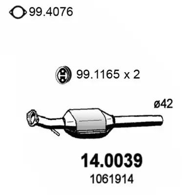 катализатор глушителя Ford 14.0039 ASSO