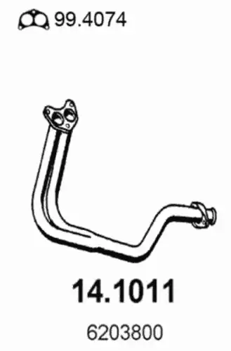 труба глушителя приемная Ford 14.1011 ASSO