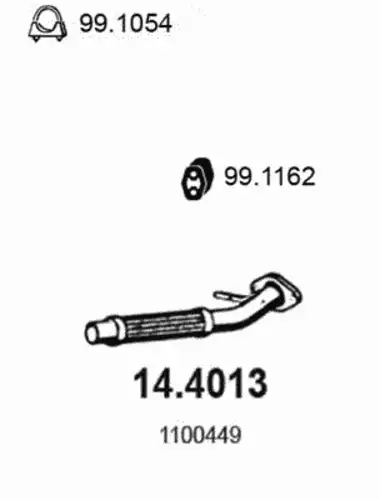 Гофра глушителя ASSO 14.4013 L= d=