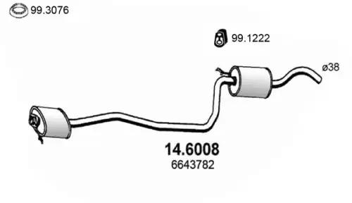глушитель средняя часть Ford 14.6008 ASSO