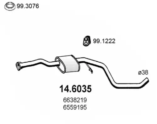 СРЕД.Ч. FORD ESCORT/ORION 1,3 14.6035 ASSO