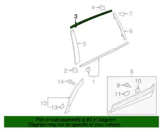 MLDG ASSY,L RR DR 72965TG7A01 HONDA