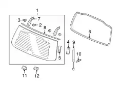 SET,GLASS ASSY RR 73211SZAA01 HONDA