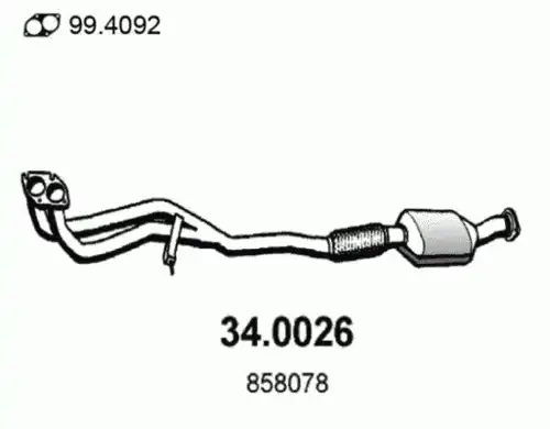 Гофра глушителя ASSO 34.0026 L= d=