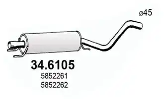 Глушитель средняя часть 34.6105 ASSO