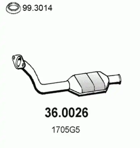 катализатор глушителя Peug 36.0026 ASSO
