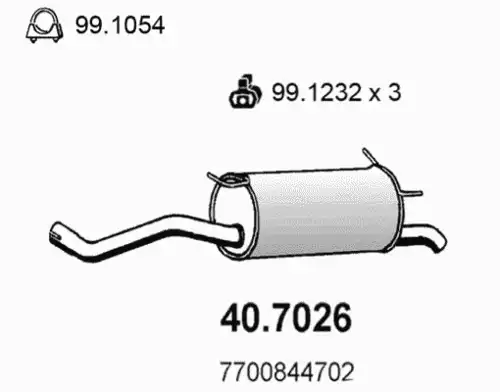 ГЛУШИТЕЛЬ (ЗАДНЯЯ ЧАСТЬ) 40.7026 ASSO