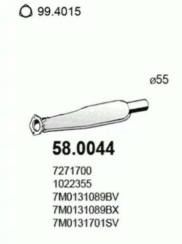 катализатор глушителя VW 58.0044 ASSO