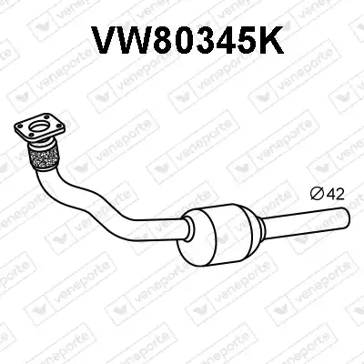 катализатор глушителя VW VW80345K VENEPORTE
