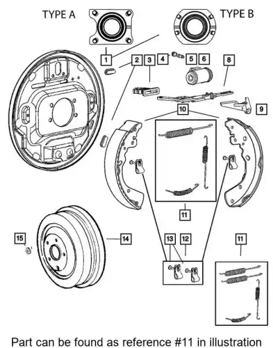 SPRING-BRAKE SHOE RETURN 5159108AA CHRYSLER