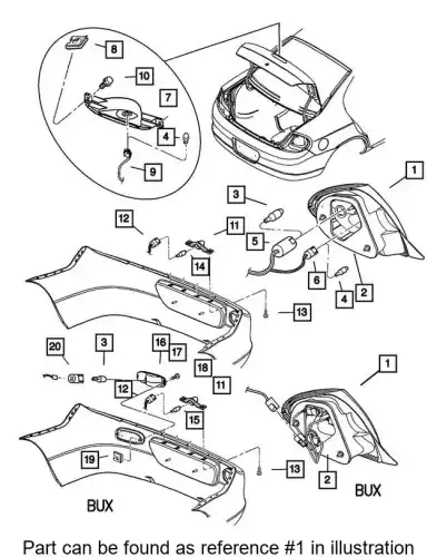 Фонарь задний CHRYSLER 5303543AD