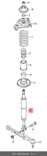 Амортизатор, газонаполненный 4F0413031AB VAG