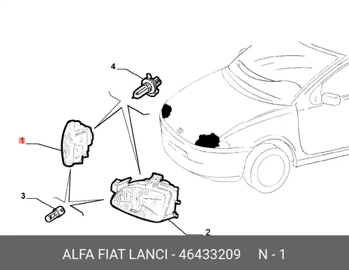 Фара FIAT 46433209