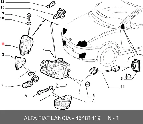 Фара FIAT 46481419