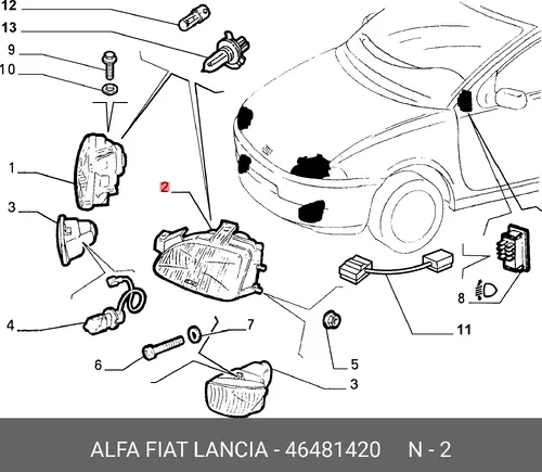 Фара FIAT 46481420