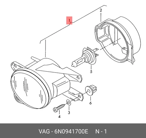 Фара противотуманная VAG 6N0941700E