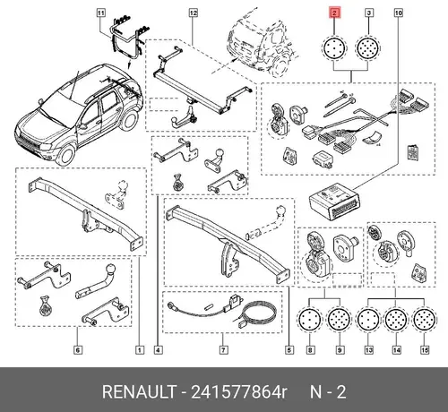 241577864R ПРОВОДКА ФАРКОПА DUSTER RENAULT