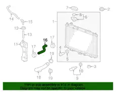 HOSE WATER UPPER 195015R1000 HONDA