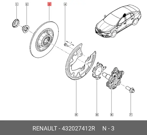 Тормозной диск RENAULT 432027412R