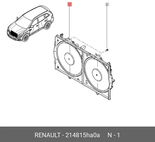 Вентилятор с диффузором 214815HA0A RENAULT
