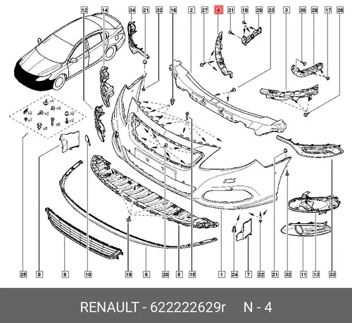 КРОНШТЕЙН БАМПЕРА 622222629R RENAULT