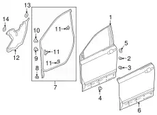 Дверь передн. левая 67050TLAA10ZZ HONDA