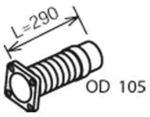 Гофра глушителя DINEX 28216 L= 290 мм, d= 100 мм