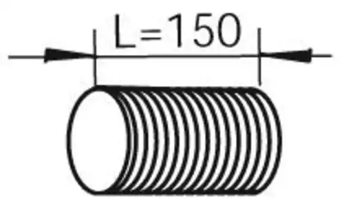 Гофра глушителя DINEX 80242 L= 160 мм, d= 115 мм