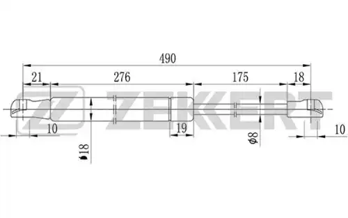 Амортизатор капота ZEKKERT GF1598