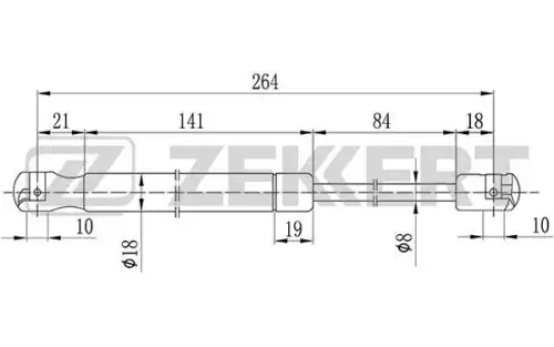 Амортизатор (упор) багажника ZEKKERT GF2042