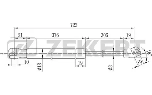 Амортизатор капота ZEKKERT GF2078