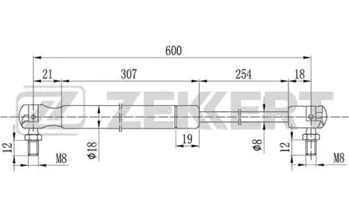 Амортизатор (упор) багажника ZEKKERT GF2099
