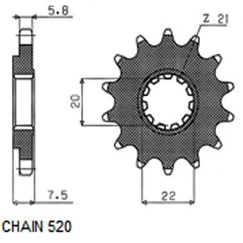Шестерни передние 31214 SUNSTAR