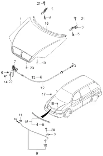 Амортизатор капота MOBIS 0K53Y-56620