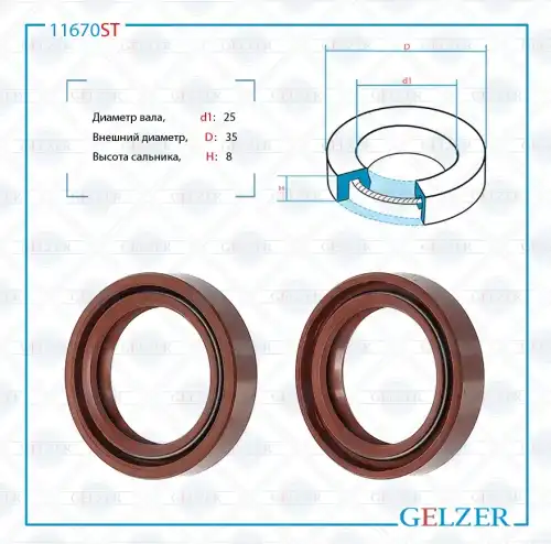 Сальник рулевой рейки 11670ST GELZER