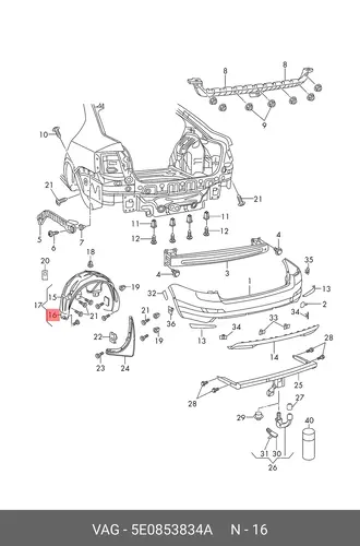 Подкрылок VAG 5E0853834A