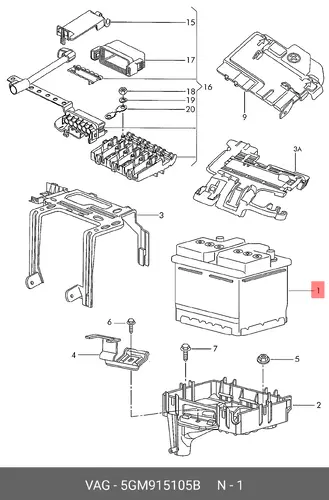 Аккумулятор VAG 5GM915105B