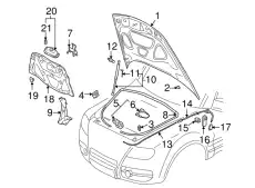 Трос замка капота 7L6823535B VAG