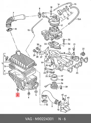 Кольцо уплотнительное автомобильное VAG N90224301